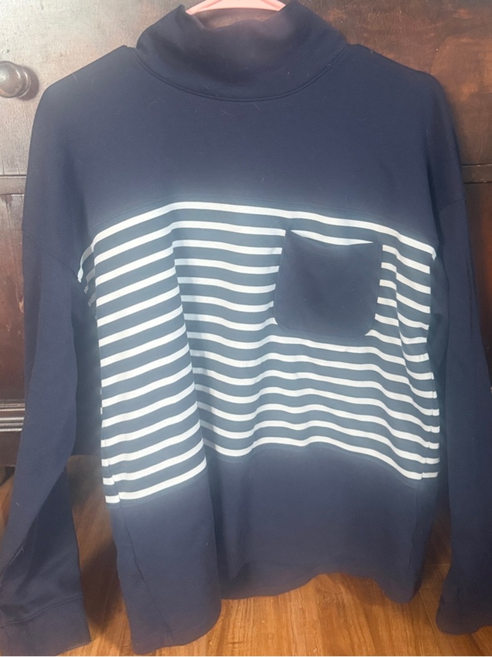 Croft & Barrow Navy Striped Turtleneck Sweater